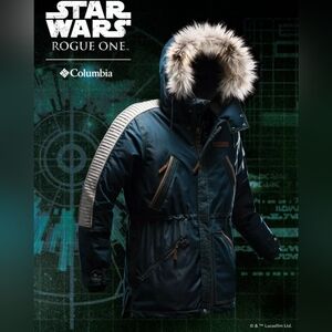 Columbia Star Wars Rogue One Captain Cassian Andor Rebel Parka Mens MEDIUM